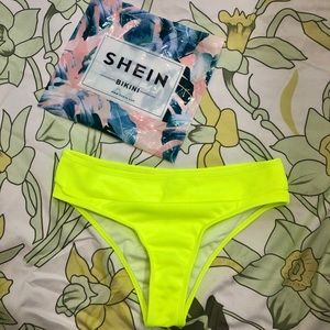 Ribbed Knit Bikini Bottoms- Cheeky High Rise